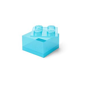 LEGO úložný box 4 s víkem - třpytivá modrá