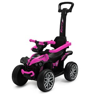 Detské odrážadlo s vodiacou tyčou Baby Mix Mega Prime EVA  ružové