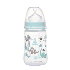 Nip PP láhev se širokým hrdlem, 260 ml, kluk, silikon dudlík M