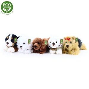 Plyšový pes ležící, 5 druhů, 17 cm, ECO-FRIENDLY