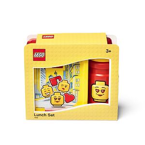 LEGO ICONIC Girl svačinový set (láhev a box) - žlutá/červená