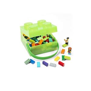 LEGO box s rukoväťou - priesvitná zelená