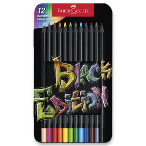 FABER-CASTELL Pastelky Black Edition 12 farieb