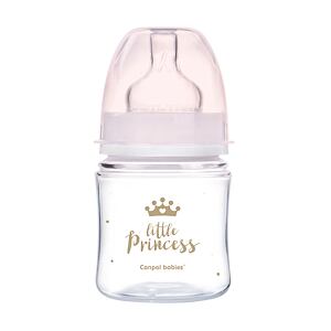 Canpol babies Lahev se širokým hrdlem ROYAL BABY 120ml růžová