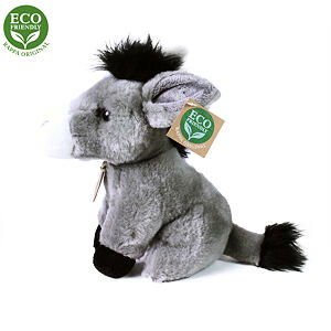 Plyšový osel sedící 18 cm ECO-FRIENDLY