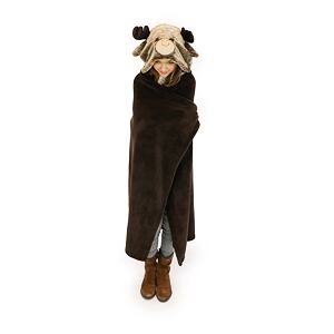 Cozy Noxxiez BL815 Sob - hrejivá deka s kapucňou so zvieratkom a labkovými vreckami