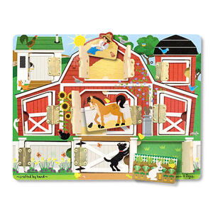 Melissa & Doug Drevené puzzle s dvierkami