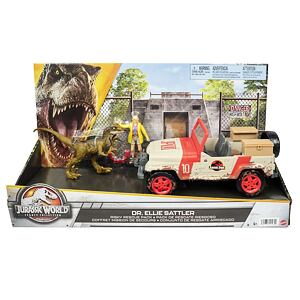 Mattel Jurassic World ELLIE SATTLEROVÁ S AUTEM A DINOSAUREM