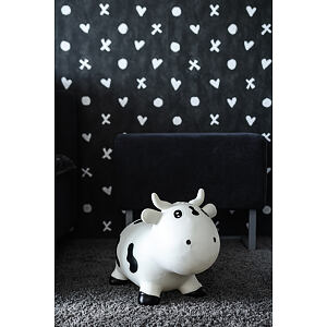 KIDZZFARM Skákací zvířátko Milk Cow Junior White Black