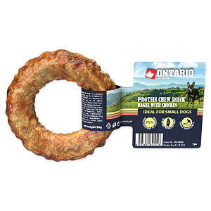 Pochoutka Ontario Protein kuře, žvýkací bagel 8,9cm