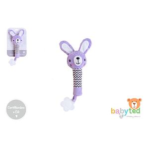 Babyted Zajíček pískátko/kousátko plyš 25cm fialový