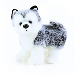 Plyšový pes husky stojící, 22 cm