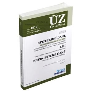 ÚZ 1617 Spotřební daně, líh, paliva a maziva, energetické daně, 2025