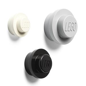 LEGO Věšák na zeď, 3 ks - bílá, černá, šedá