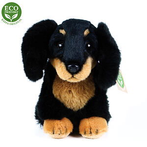 Plyšový pes jezevčík sedící 18 cm ECO-FRIENDLY