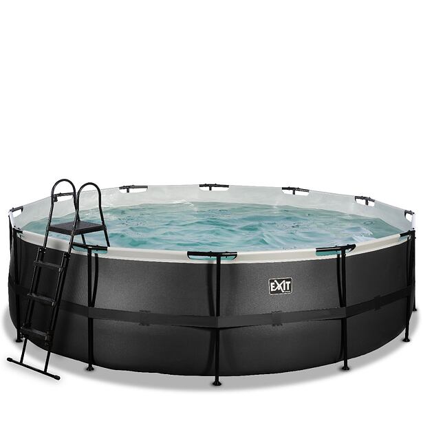 EXIT Frame Pool o488x122cm (12v Cartridge filter) – Black-Leather Style
