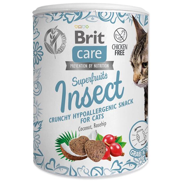 BRIT Care Cat Snack Superfruits Insect with Coconut Oil and Rosehips 100 g