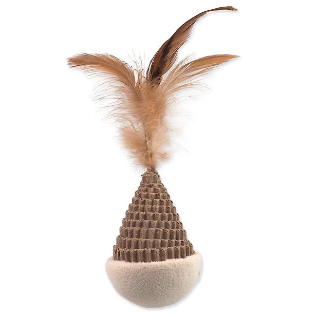 Hračka MC Natural Fun kužel s pírky karton/plyš bílá 6 cm