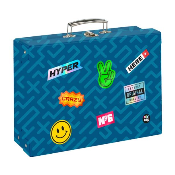 Oxybag Kufrík lamino hranatý A4 OXY GO Stickers