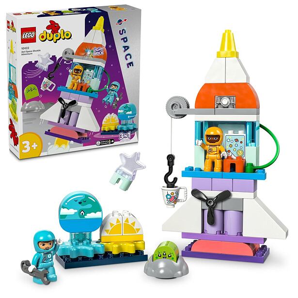 2210422 LEGO® DUPLO® 10422 Vesmírne dobrodružstvo s raketoplánom 3 v 1 - poškodený obal