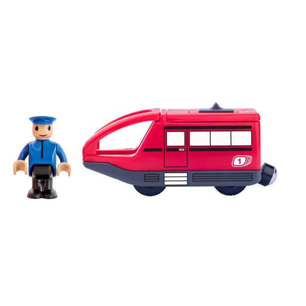 Woody Moderní elektrická mašinka, červená