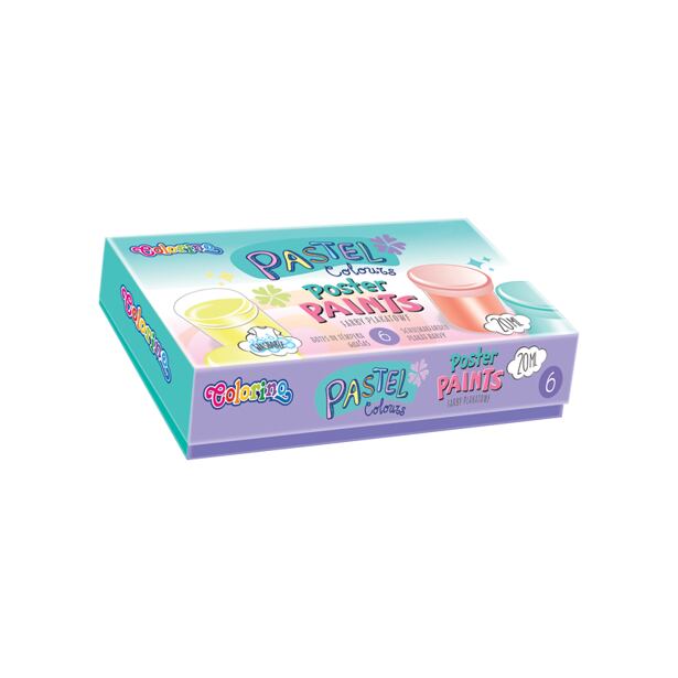 Temperové barvy v kelímku PASTEL, 20 ml, 6 barev