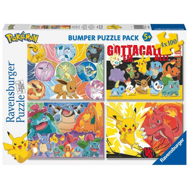 Ravensburger Pokémon Puzzle, 4x100 dílků