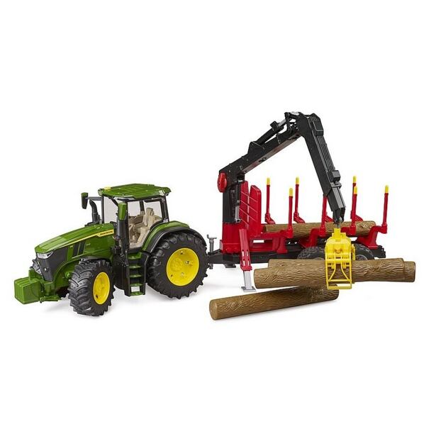 Bruder Traktor JOHN DEERE + vůz na dřevo