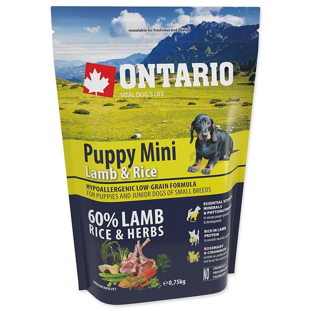 ONTARIO Puppy Mini Lamb & Rice 0,75 kg