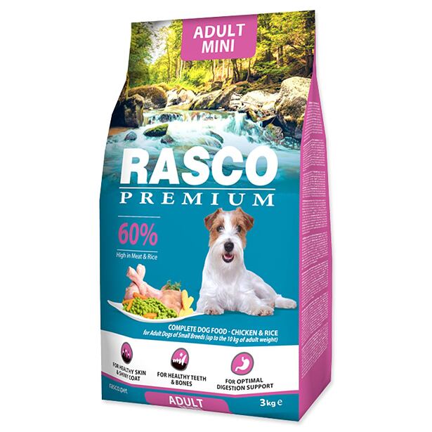 Granule RASCO Premium Adult Mini kuře s rýží 3 kg