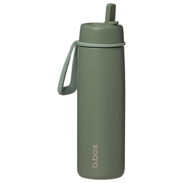 b.box Nerezová termolahev s brčkem 690 ml - olive