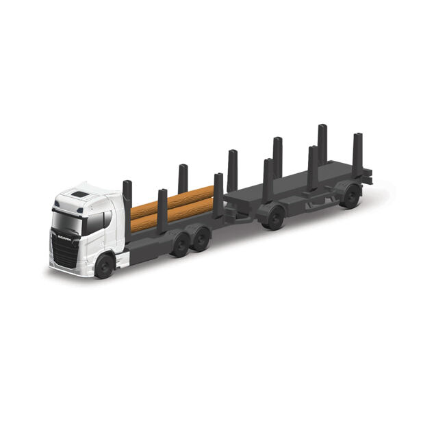 Maisto Mini pracovní stroje - Přívěs Scania 770S pro těžbu dřeva