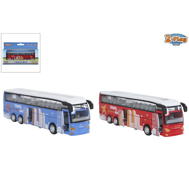 2-Play Traffic autobus 12,5cm kov volný chod, 2 barvy