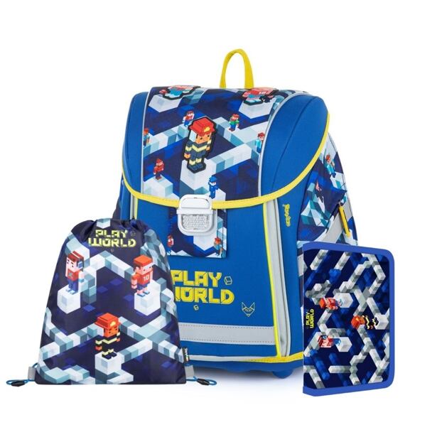 OXYBAG Batoh 3.dílný set  PREMIUM Playworld  modrý