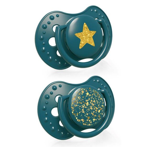 LOVI Cumlík silikónový dynamický Stardust 0-3m 2ks zelený