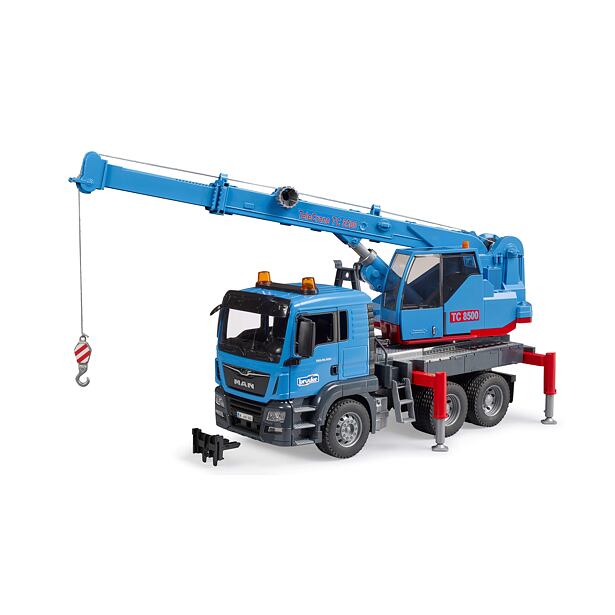 BR 3771 Bruder Nákladní auto MAN TGS - jeřáb modrý - poškozený obal