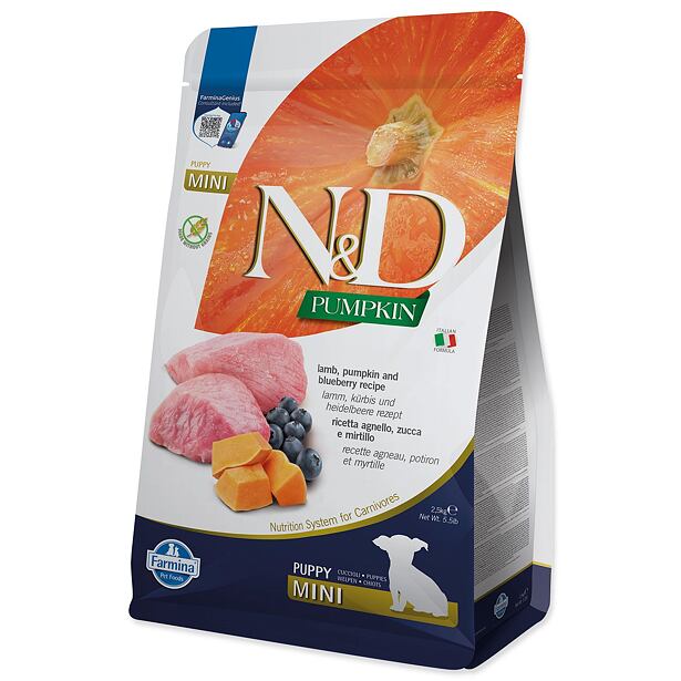 KRMIVO N&D GF PUMPKIN LAMB&BLUEBERRY PUPPY MINI 2,5kg