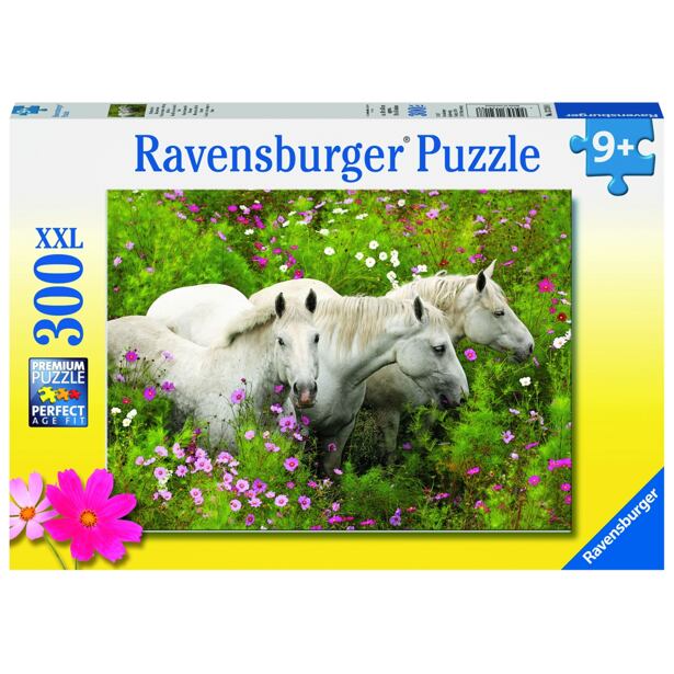 Ravensburger Kone na rozkvitnutej lúke; 300 dielikov