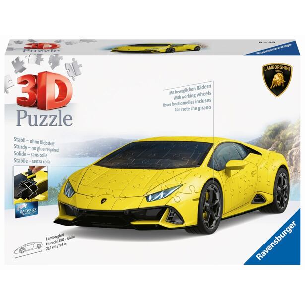 Ravensburger Lamborghini Huracán Evo žlté 3D 108 dielikov