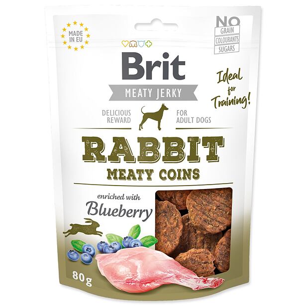 Snack BRIT Jerky Rabbit Meaty Coins 80 g