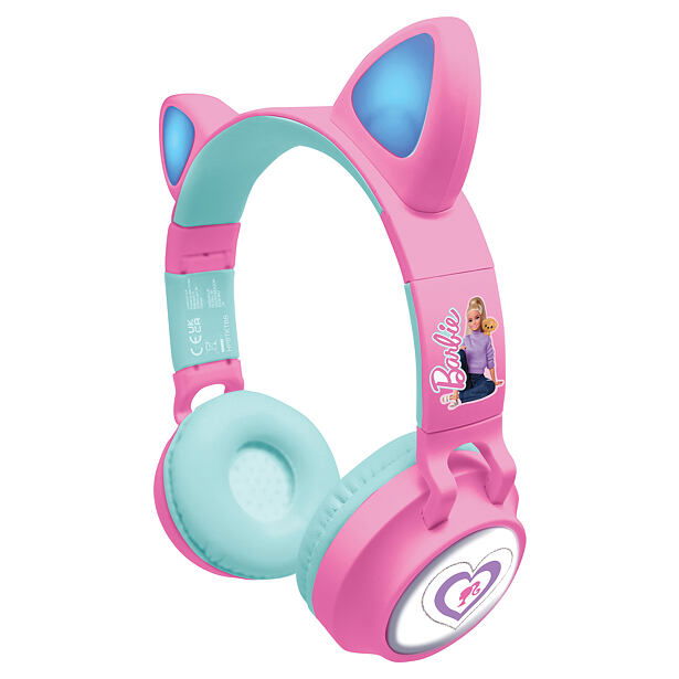 Lexibook Bezdrátová sluchátka Barbie se svítícími kočičími oušky