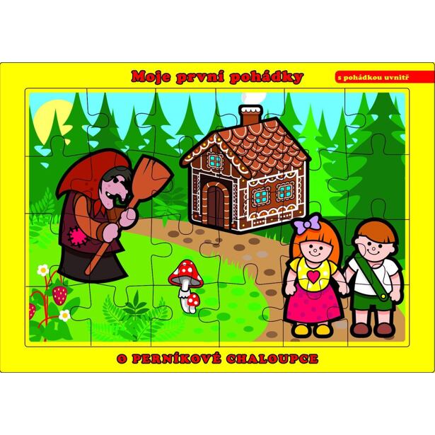 Teddies Puzzle doskové O perníkovej chalúpke 26x17cm 24 dielikov Moje prvé rozprávky