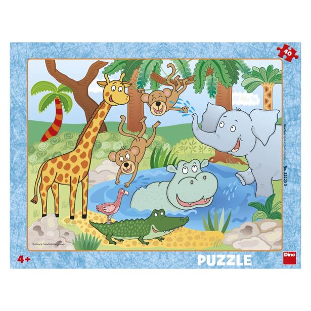 Dino Puzzle ZVIERATÁ V ZOO 40 dielikov doskové