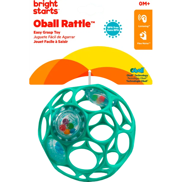 OBALL Hračka Oball RATTLE 10 cm, tyrkysová