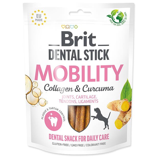 Pochoutka Brit Dental Stick Mobility s Kurkumou a Kolagenem 7ks