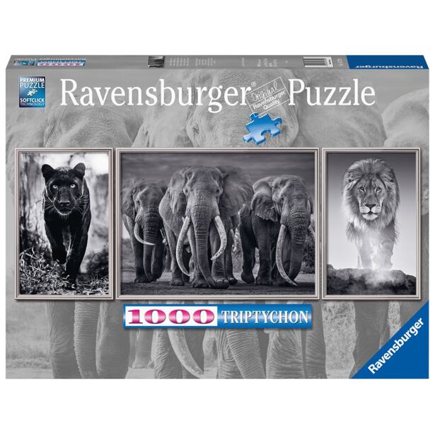 Ravensburger Panter, slon a lev 1000 dielikov Panorama Triptychon