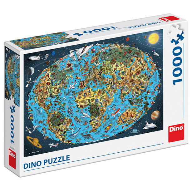 KRESLENÁ MAPA SVETA 1000 Puzzle NOVÉ