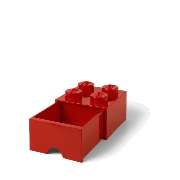 LEGO úložný box 4 s šuplíkem - červená