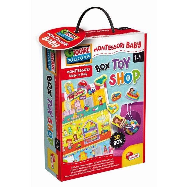 7192734 MONTESSORI BABY BOX TOY SHOP - Vkladačka hračky - poškodený obal