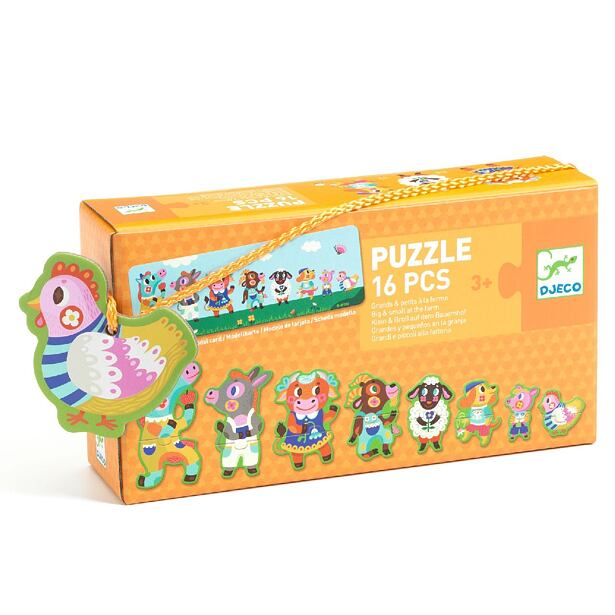 DJECO Puzzle Big and small on the farm - 16 pcs